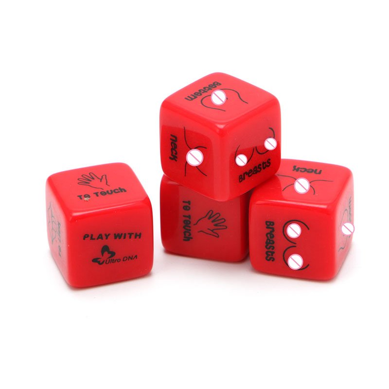 2Pcs/Pair 18Mm Dice Set Red Acrylic Club Party Sex Gambling Erotic Dice Toy Couple Novelty Love Funny Punishment Gift Board Ga
