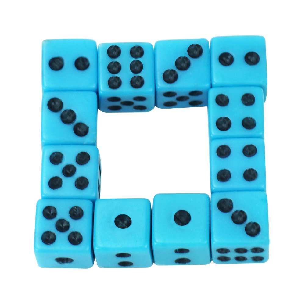 China Factory Custom Colorful Blue 10mm Acrylic Square Corner Dice Wholesale board game dice
