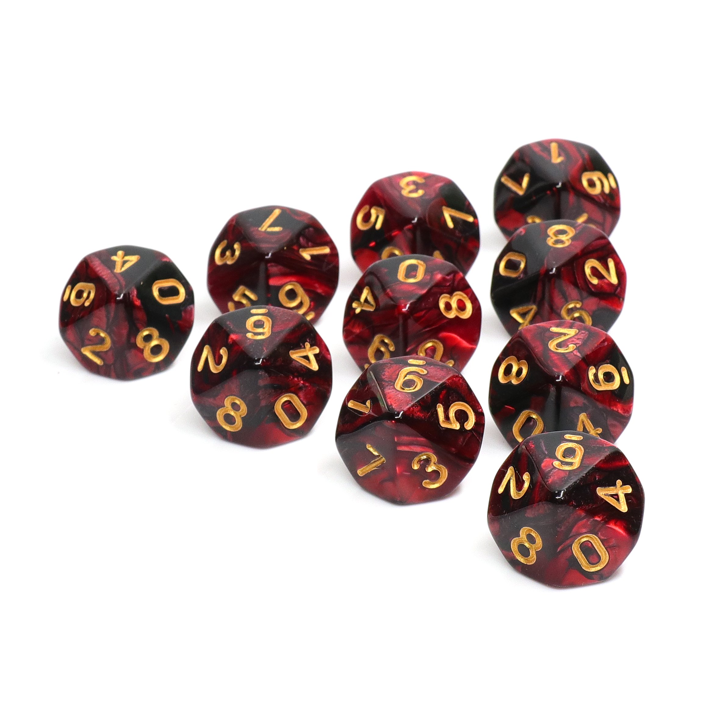 Custom Logo 10 PCS Polyhedral Board Game Dice Set Acrylic and Plastic DND Dice with Customized Design