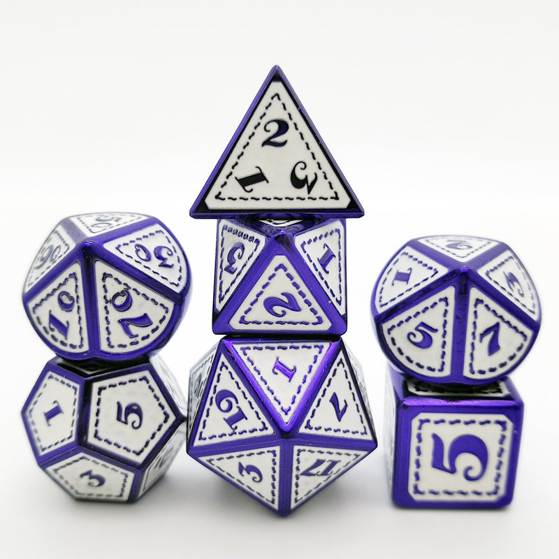 7pcs/set wholesale Metal Dice RPG DND Metal Polyhedral Squama Dice