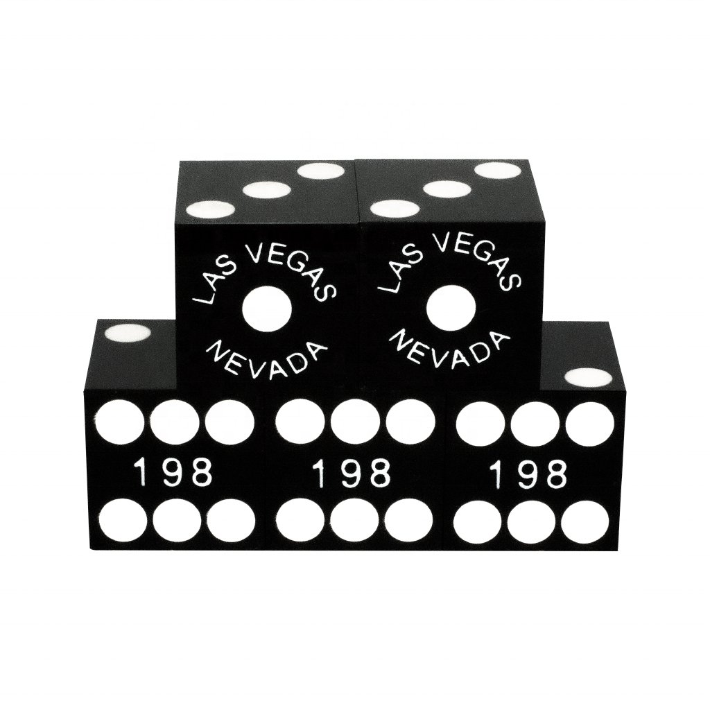 Acrylic 19mm AAA Grade Serialized Set of Casino Dice Set of 5 with Sharp Edges Custom Numbers