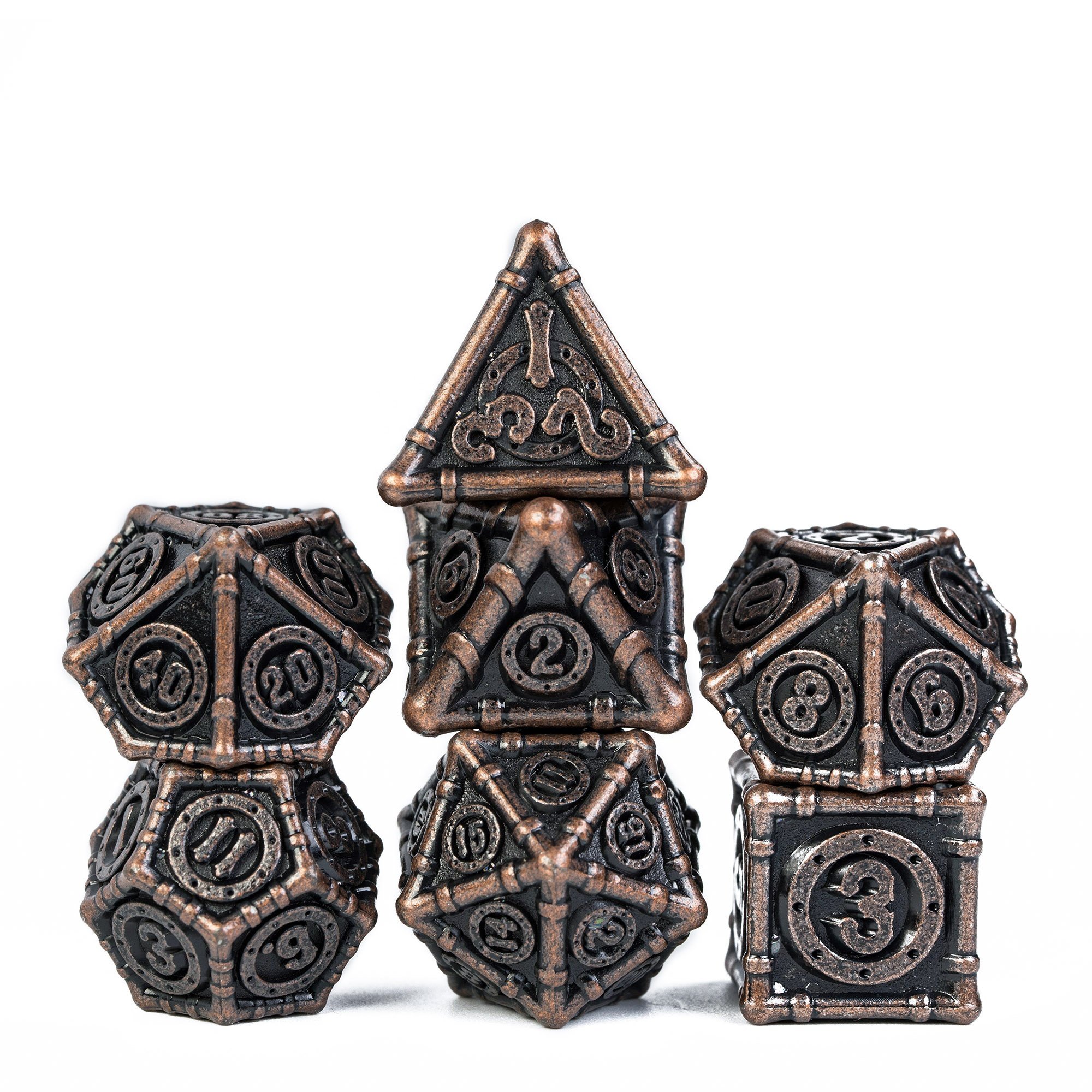 Udixi Polyhedral custom logo rpg dungeons and dragons metal dice game set New Design Barrel Plating