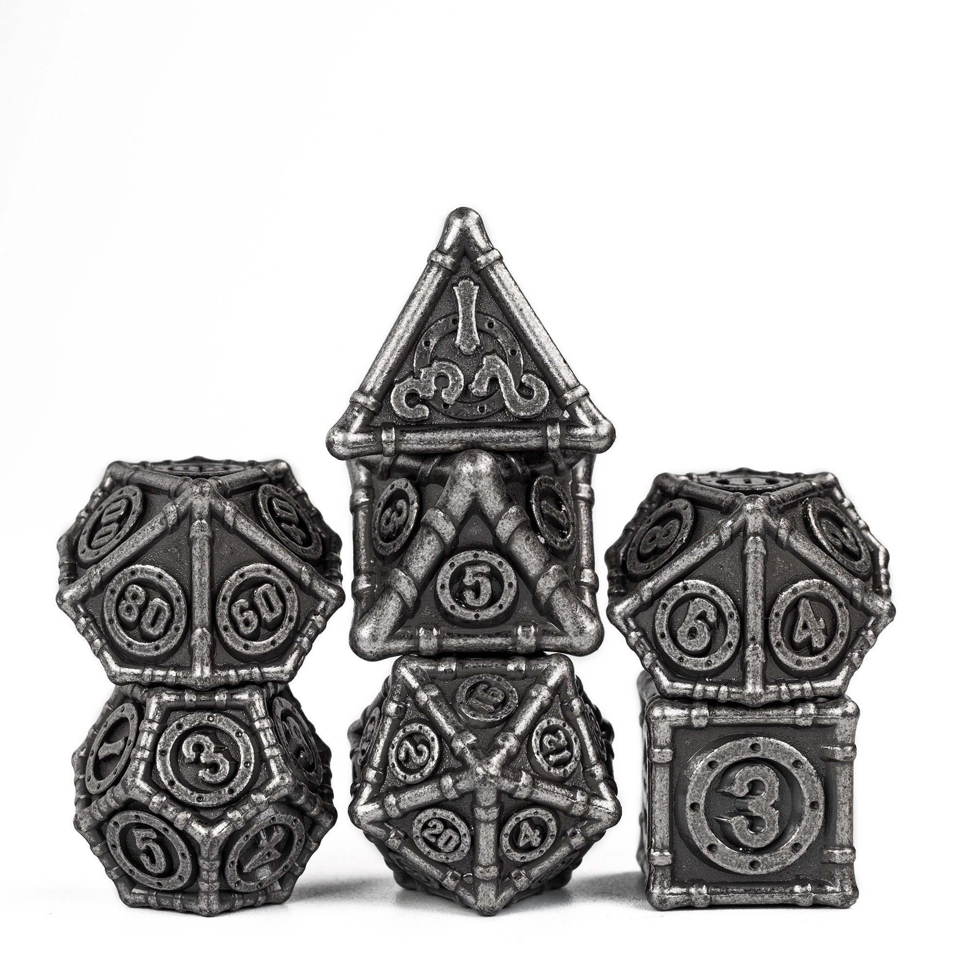 Udixi Polyhedral custom logo rpg dungeons and dragons metal dice game set New Design Barrel Plating