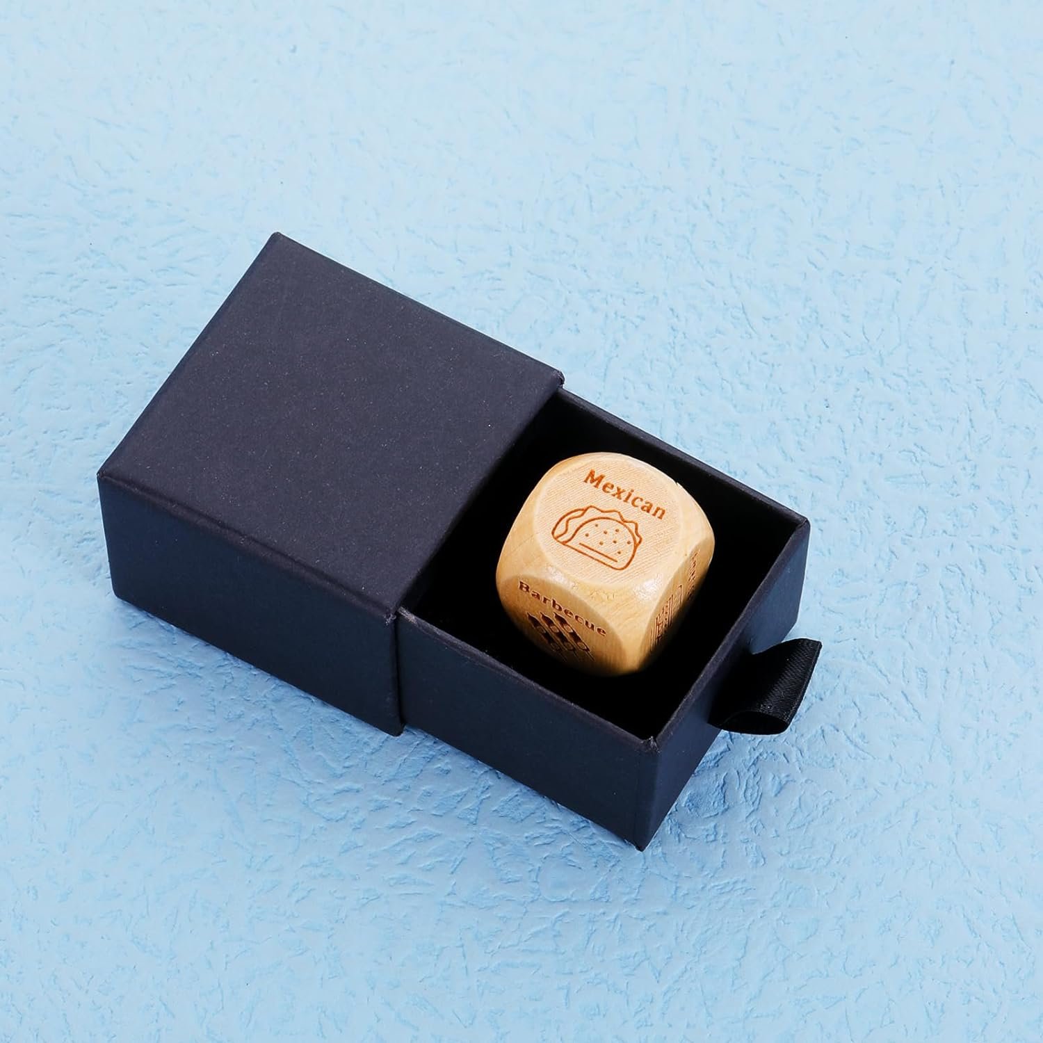 Custom Logo Wooden Cube Dice for Game Date Night Food Decision Tool for Valentines Christmas Birthday Entertaining Gifts