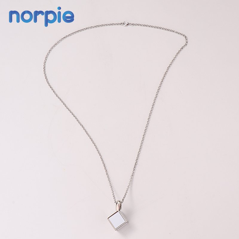 3D Cube Photo Frame Necklace Sublimation Dice Cube Necklace with 6 Inserts