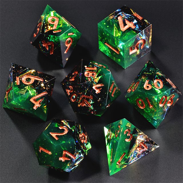 Mini Planet Wholesale dnd dice Dragon and Dungeon Resin Polyhedral dice Set Sharp Edges RPG board role-playing games Dice