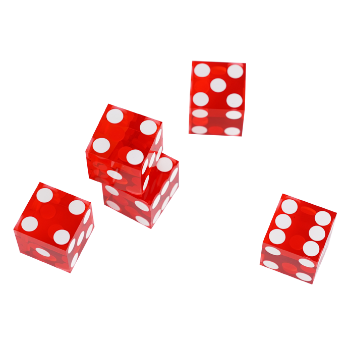 YH Transparent Acrylic Dice Set Gaming Dice Manufacturers Red Crystal Casino Dice 19mm
