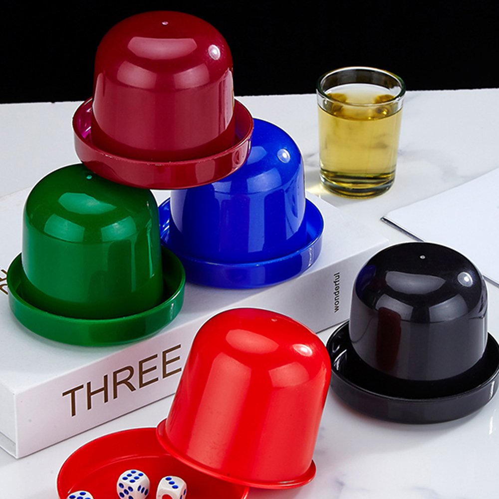 Anti-Cheating Dice Cup Nightclub Drinking Entertainment With 5 Dices Plastic Dice Cup Set