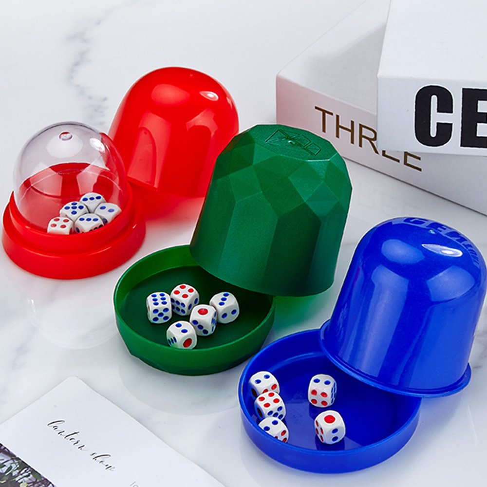 Anti-Cheating Dice Cup Nightclub Drinking Entertainment With 5 Dices Plastic Dice Cup Set