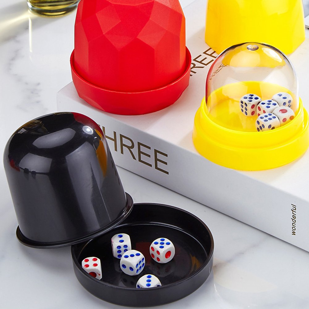 Anti-Cheating Dice Cup Nightclub Drinking Entertainment With 5 Dices Plastic Dice Cup Set