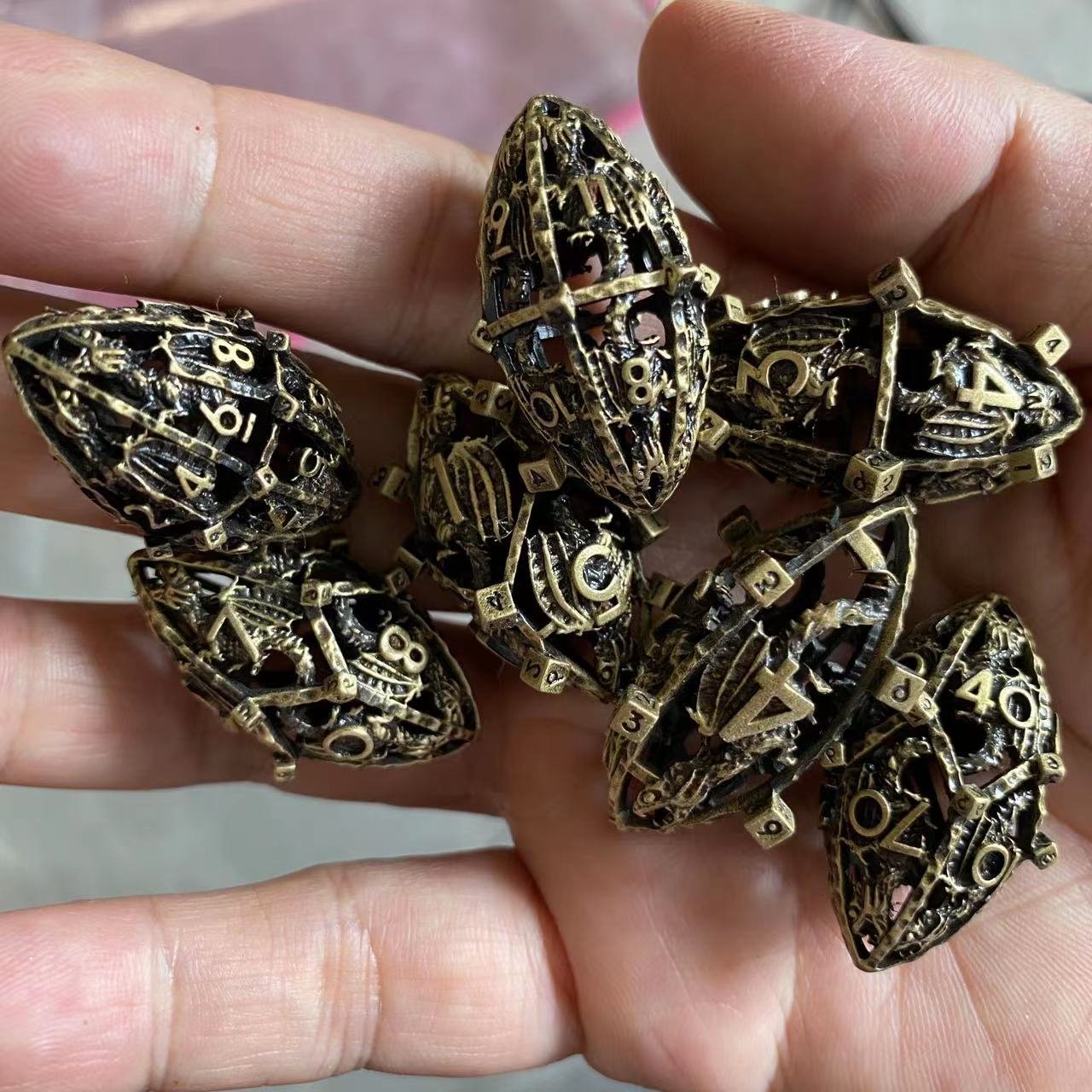 Dragon Hollow Metal DND Dice Set DNDND 7 D&D Die Set with Metal Gift Tin for Dungeons & Dragon Game