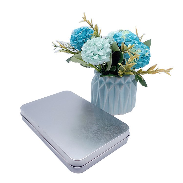 wholesale flat lid rectangle metal food can slim talldnd dice premium tin boxes for sweets rectangular tin box