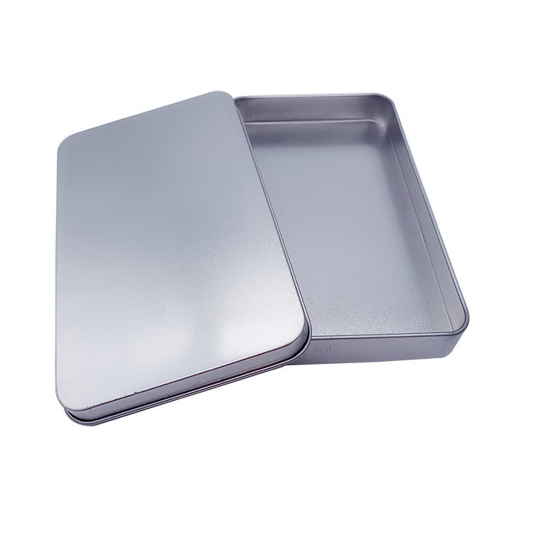 wholesale flat lid rectangle metal food can slim talldnd dice premium tin boxes for sweets rectangular tin box