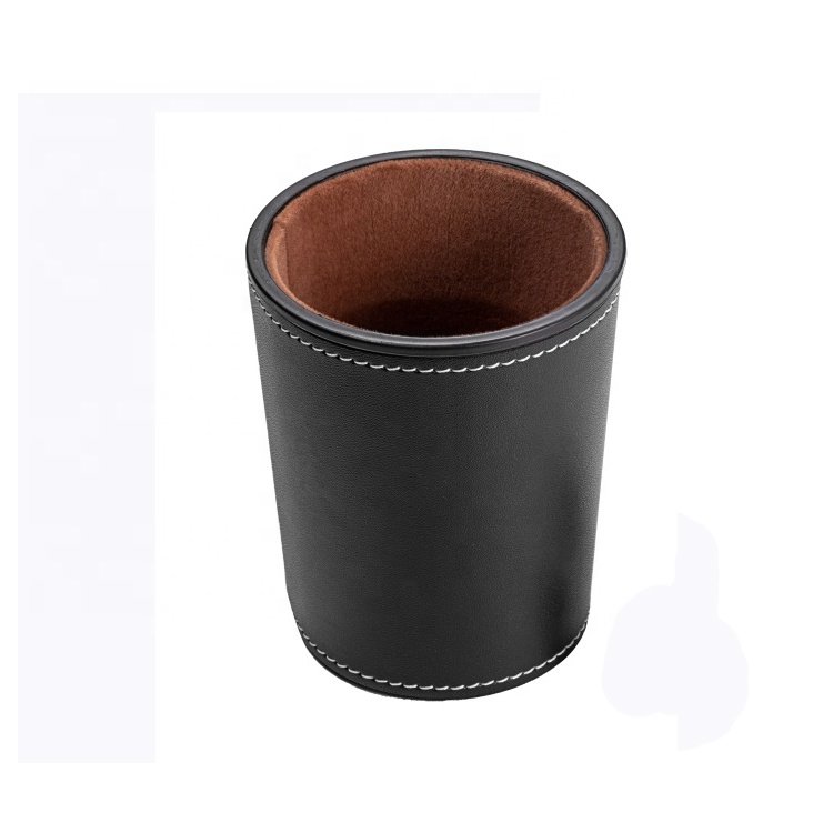 Custom Soft Velvet Lining Family Liars Game Plastic Leather Dice Cup with 5 Dices