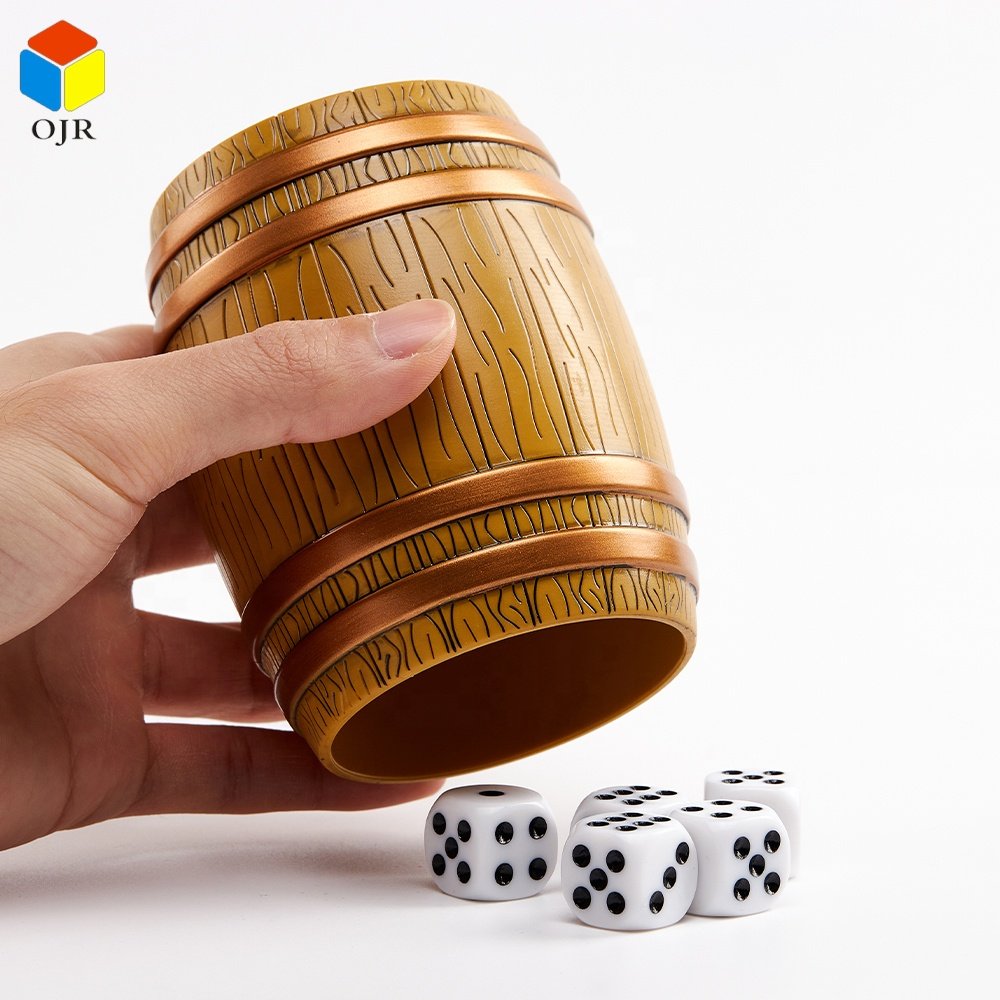 Brown High Quality Stacking Cups Cheap Custom Logo Pu Leather Round High Quality Dice Cup For Games