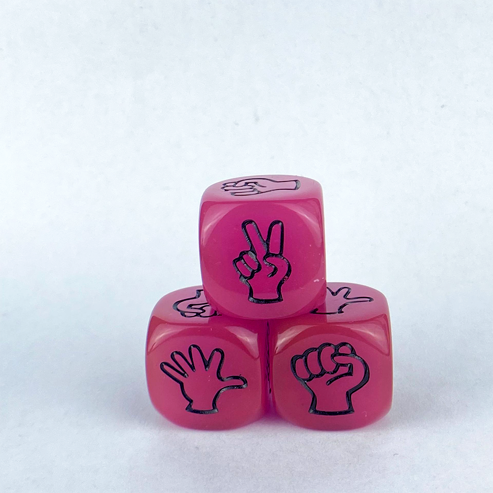 Acrylic D6 20MM Transparent High Intensity Luminous Dice Game Rock Paper Scissors Board Game Entertainment Custom Dices