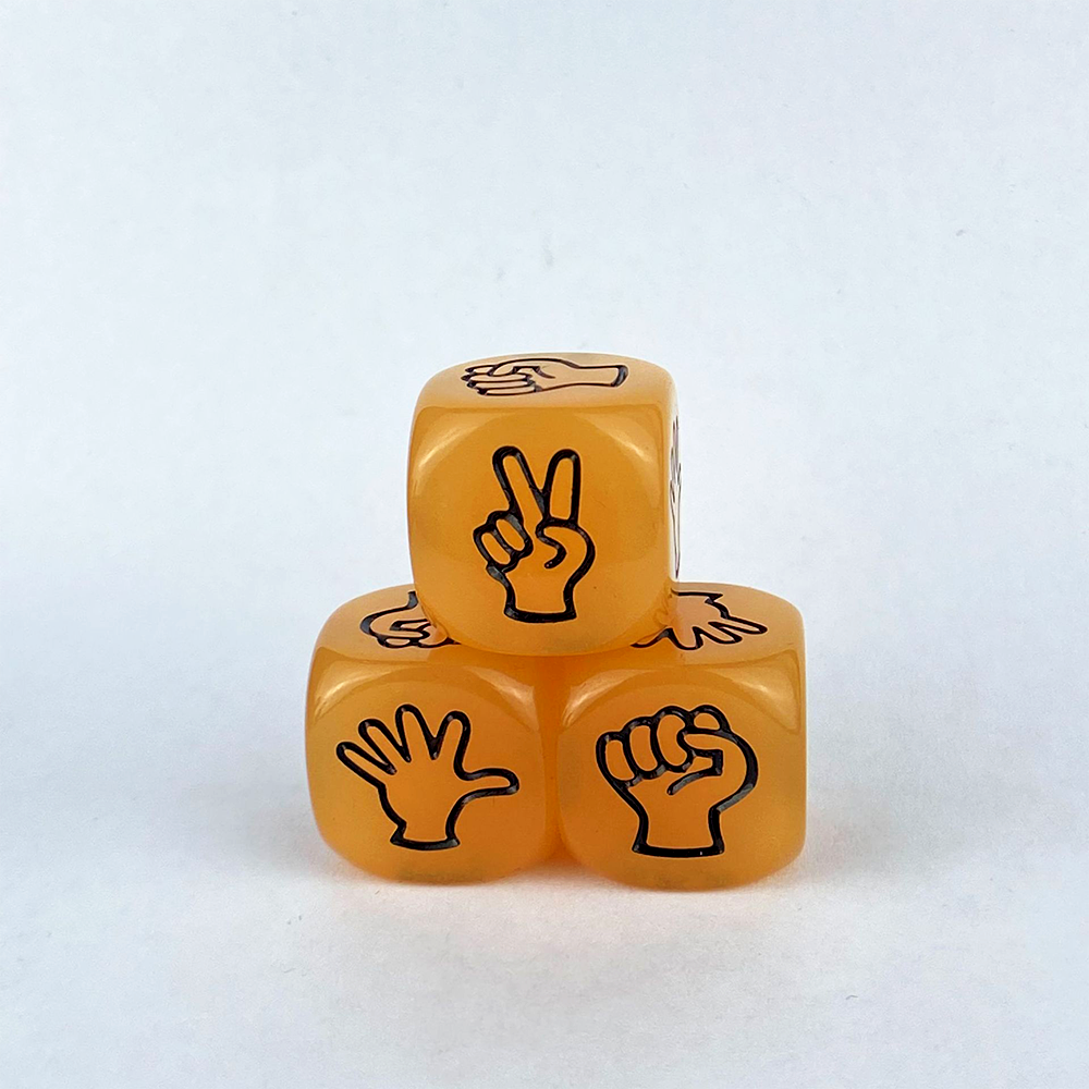 Acrylic D6 20MM Transparent High Intensity Luminous Dice Game Rock Paper Scissors Board Game Entertainment Custom Dices