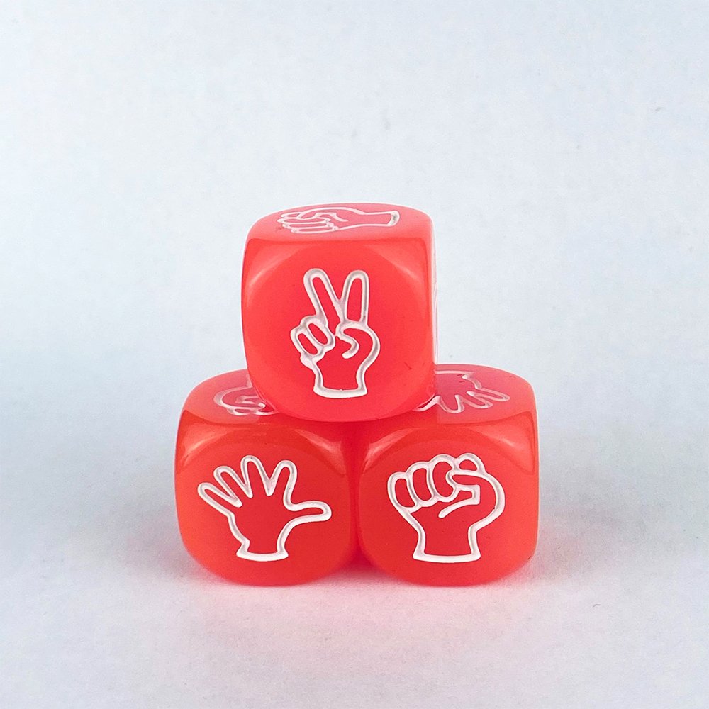 Acrylic D6 20MM Transparent High Intensity Luminous Dice Game Rock Paper Scissors Board Game Entertainment Custom Dices