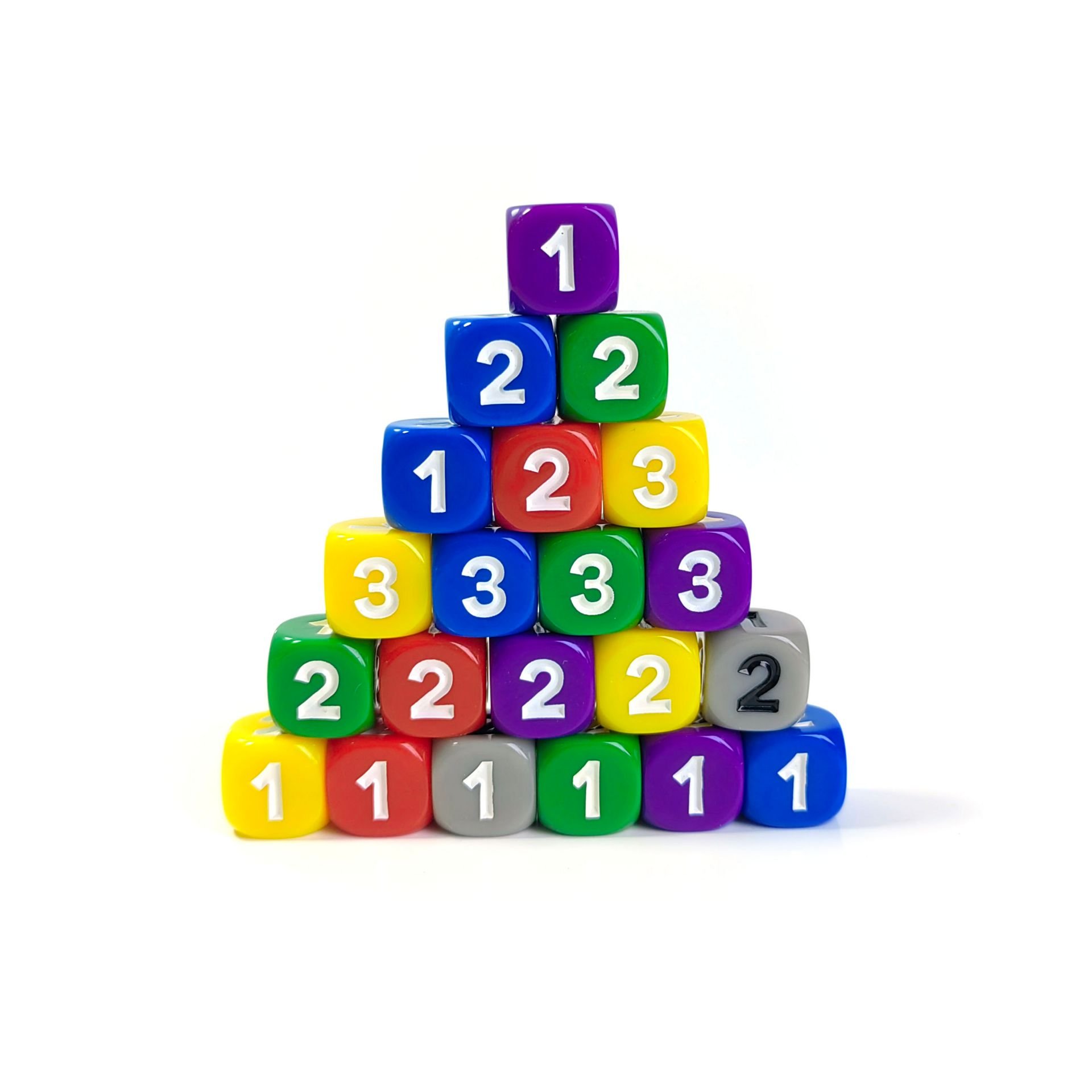 manufacturers Acrylic D6 14mm Rounded Corners colored digital 123 dice For Education Board Game Playing Game Set
