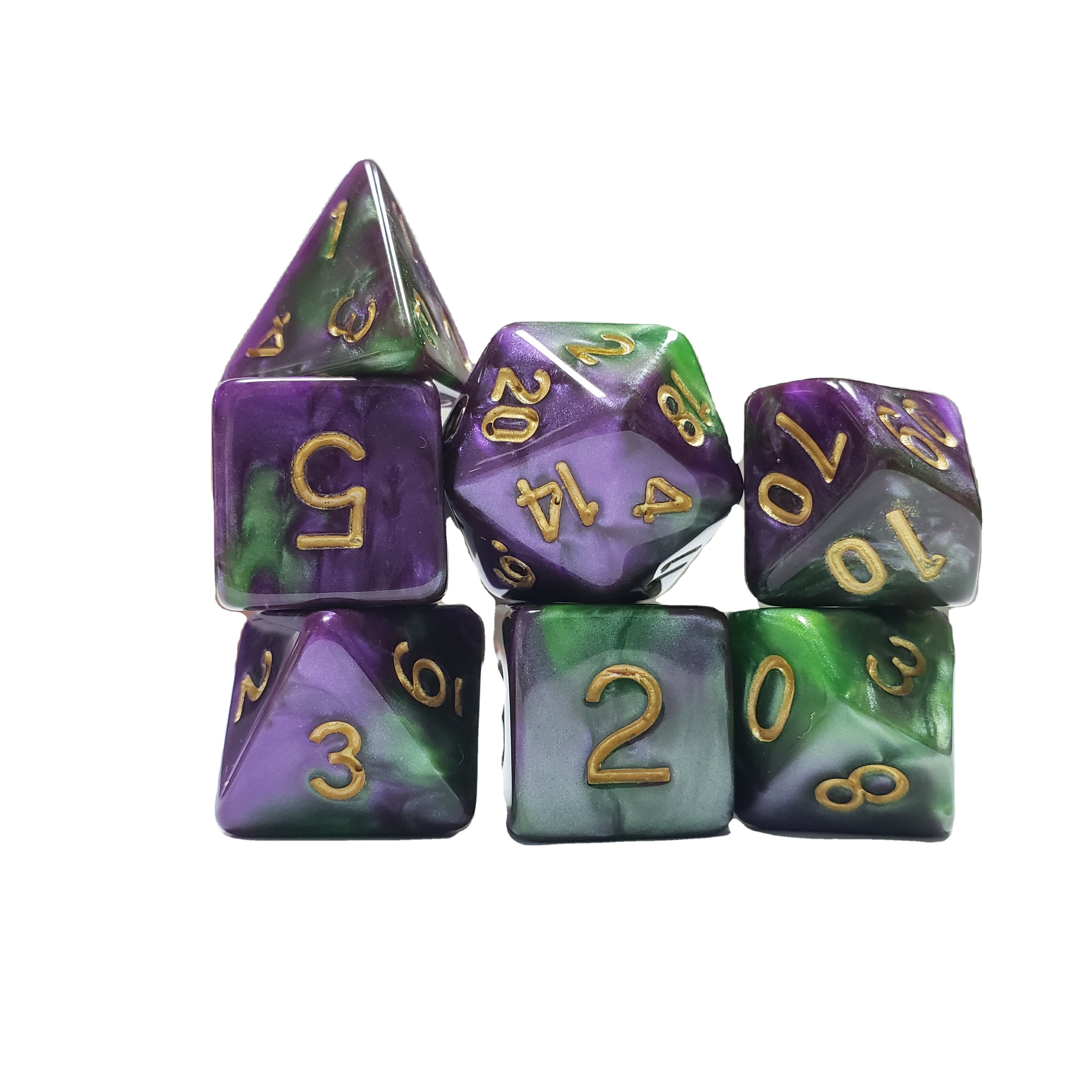 Purple Custom Manufacture Resin Dice Set Polyhedral 16Mm Dungeons & Dragons Quicksand Dice Set