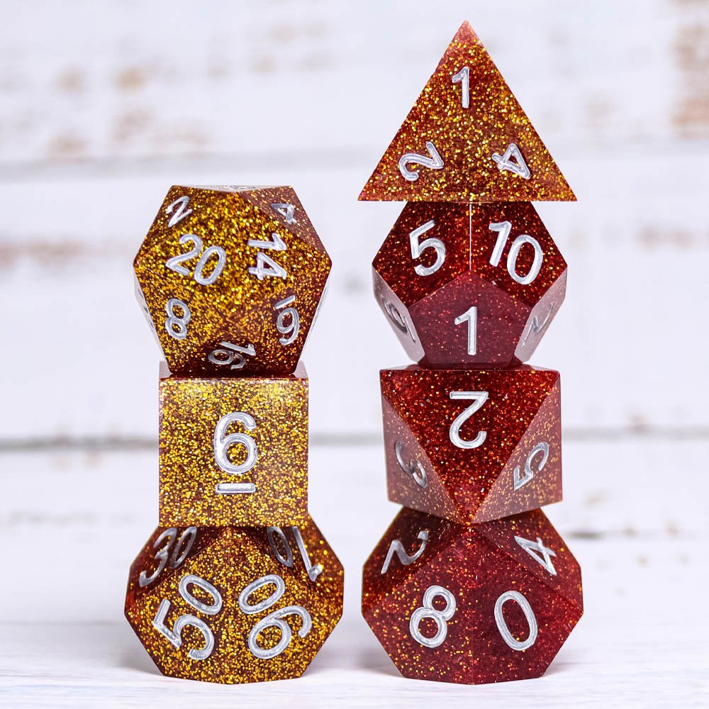 Special Luxury Style D4-D20 Resin Dice Set with Custom Logo Sharp Edge Polyhedral New Style for Board Game-Dungeons and Dragons
