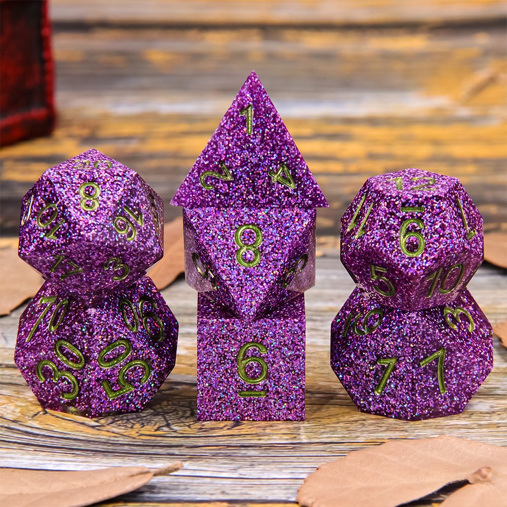 Special Luxury Style D4-D20 Resin Dice Set with Custom Logo Sharp Edge Polyhedral New Style for Board Game-Dungeons and Dragons