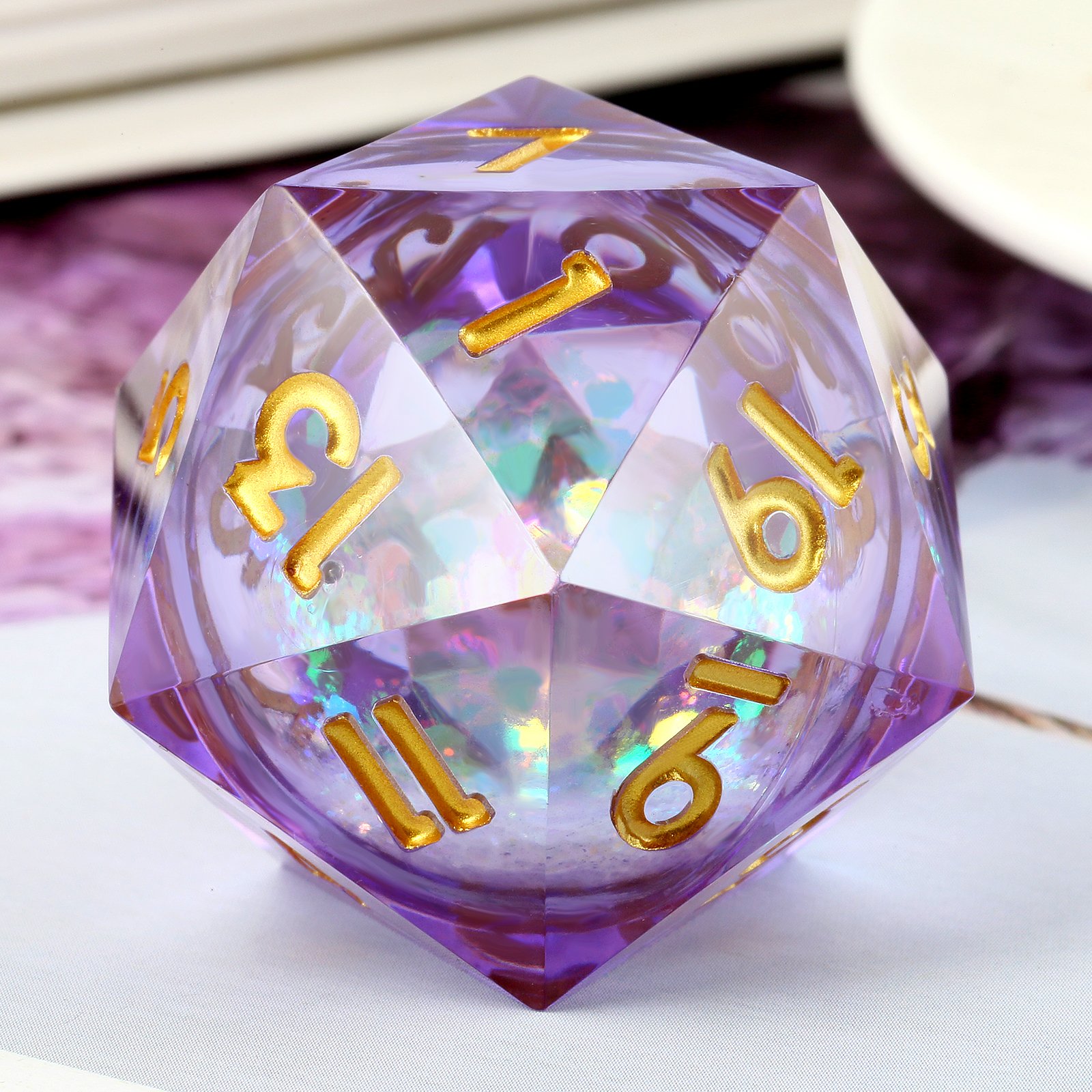 33mm Large 20 Sided Dragon Eye Dice Liquid Core Roll D20 Dice Set RPG Dice Holder for Dungeons and Dragons Table Games