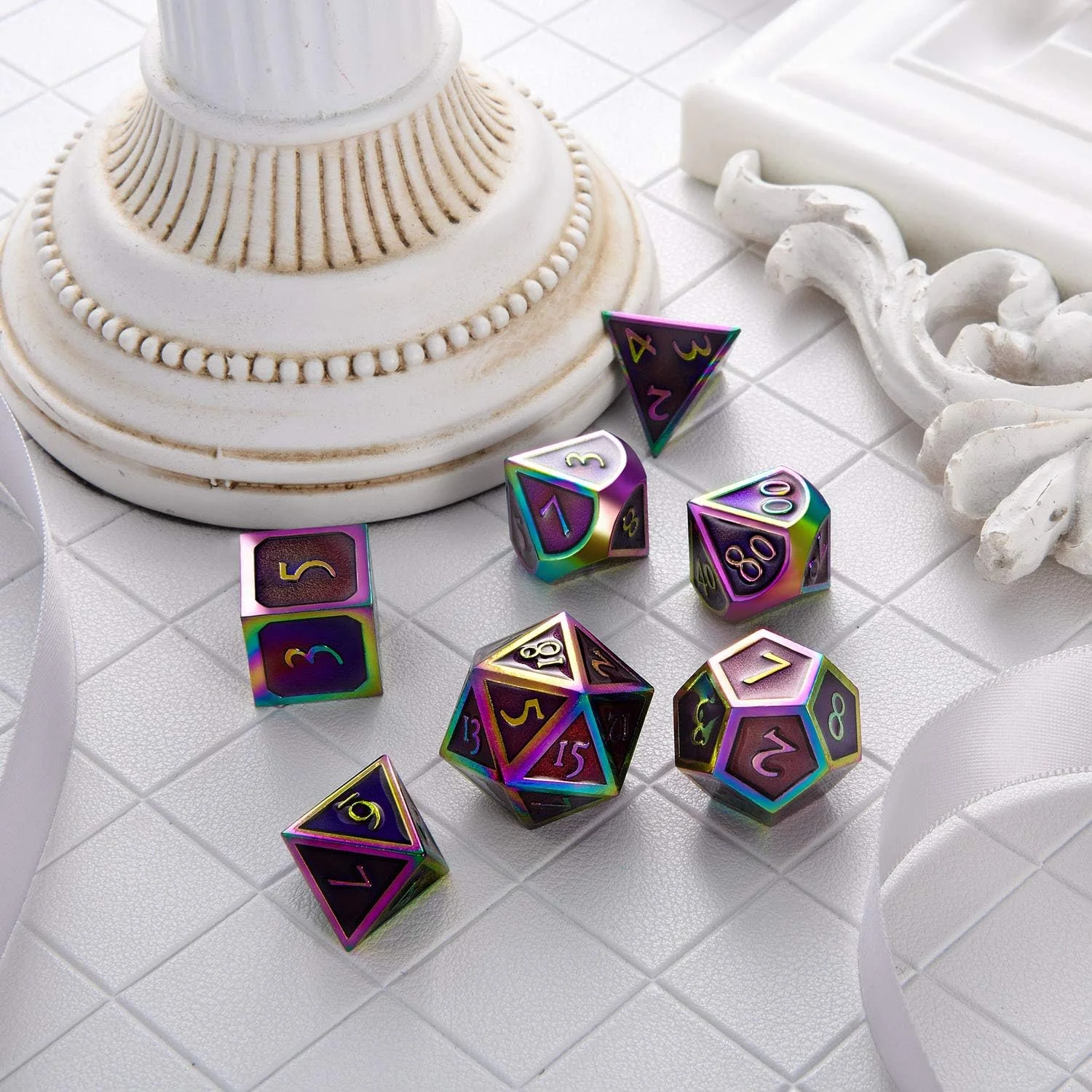 Customizable Logo Polyhedral Metal RPG Dice Set for Dungeons & Dragons Board Game Manufacturer Wholesale