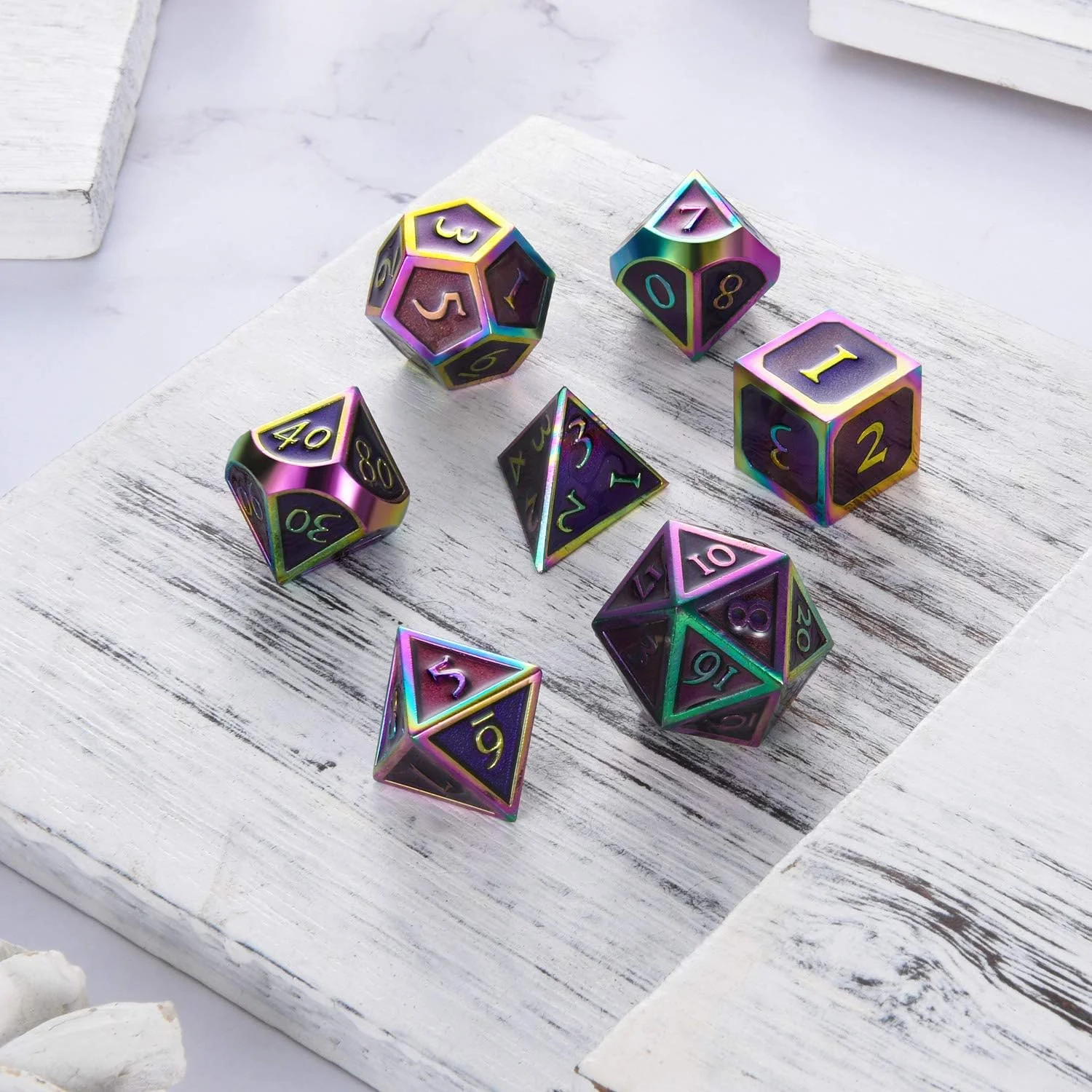 Customizable Logo Polyhedral Metal RPG Dice Set for Dungeons & Dragons Board Game Manufacturer Wholesale