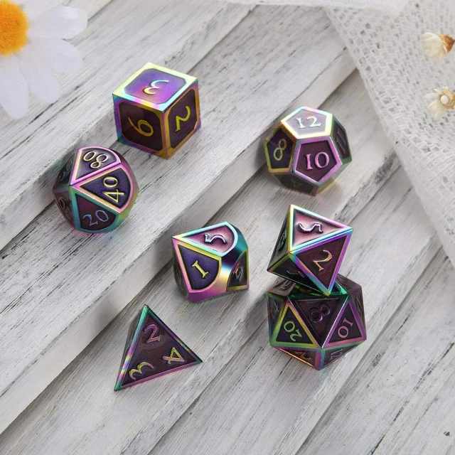 Customizable Logo Polyhedral Metal RPG Dice Set for Dungeons & Dragons Board Game Manufacturer Wholesale