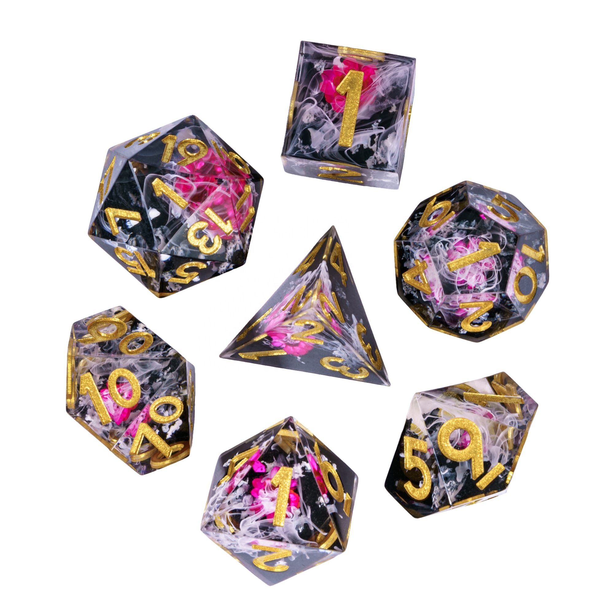 Udixi Polyhedral custom logo rpg dungeons and dragons Handmade Landscape&Flower Dice Set