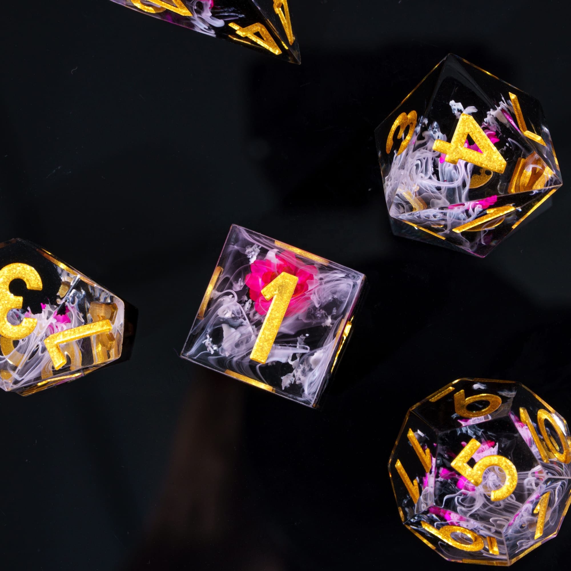 Udixi Polyhedral custom logo rpg dungeons and dragons Handmade Landscape&Flower Dice Set
