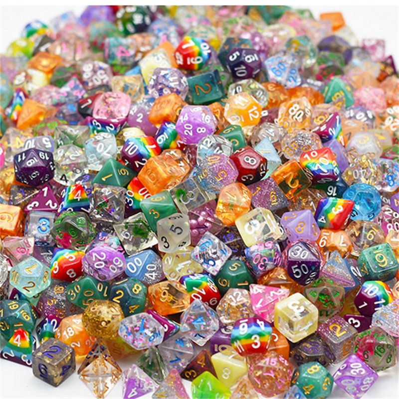 Udixi dnd Bulk Polyhedral Dice D4-D20 Random Mixed Styles Resin Dice dungeon and dragon