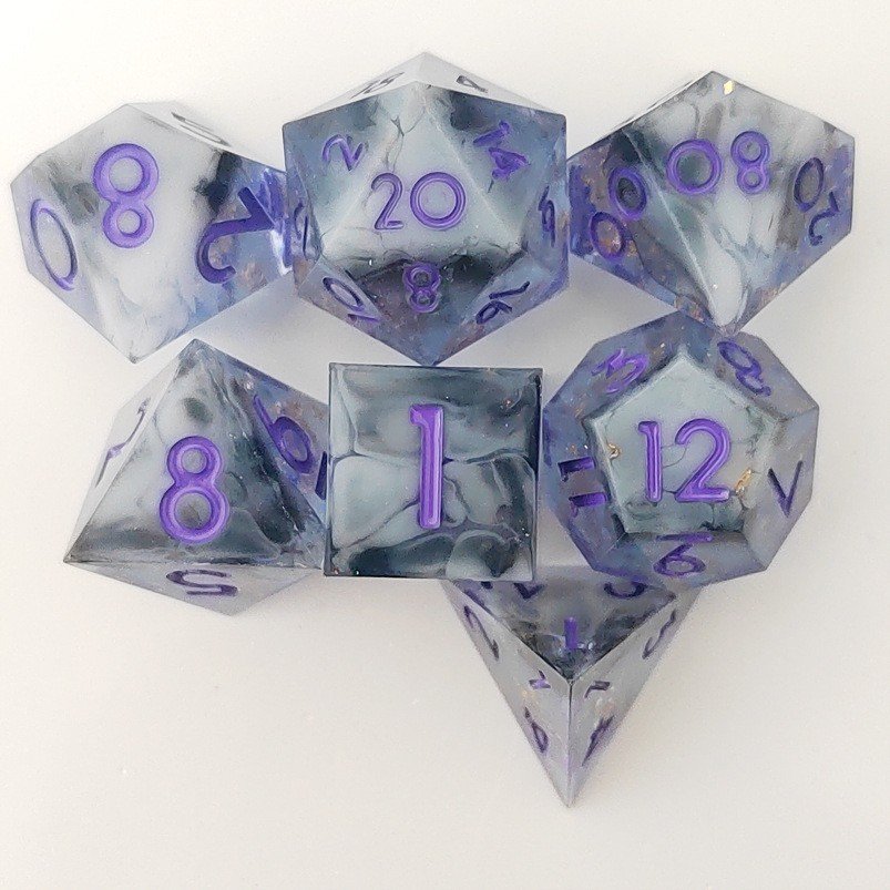 Bowa New Design DND Dice Set Polyhedral Resin Handmade Dice For RPG Layered Stickers Dice Dungeons & Dragons Games