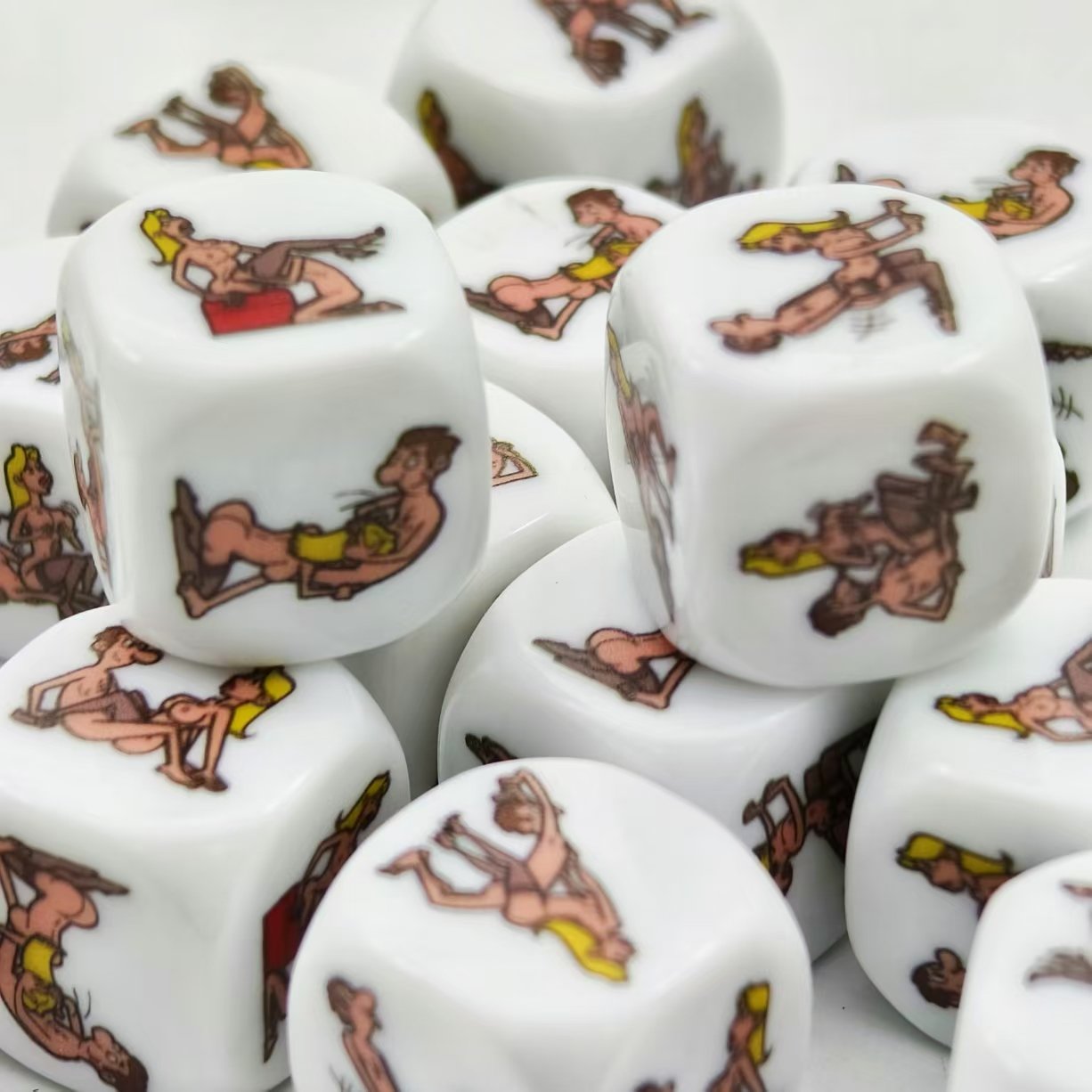 wholesale luxury personalized logo couples date sexy dice acrylic resin d6 16mm polyhedral adult games casino dice set