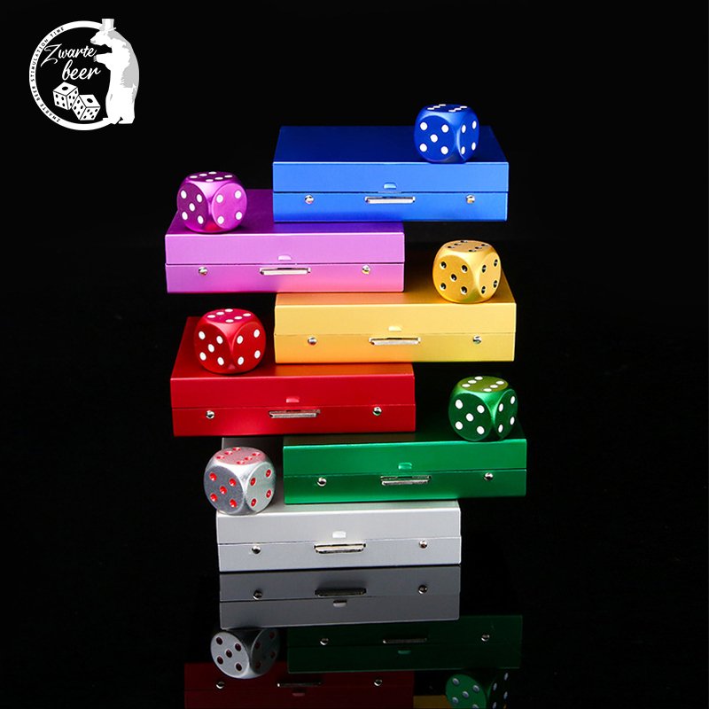 16MM Aluminum Alloy D6 Dice Set Logo Custom Dice With Aluminum Alloy Box Metal Dice Board Games