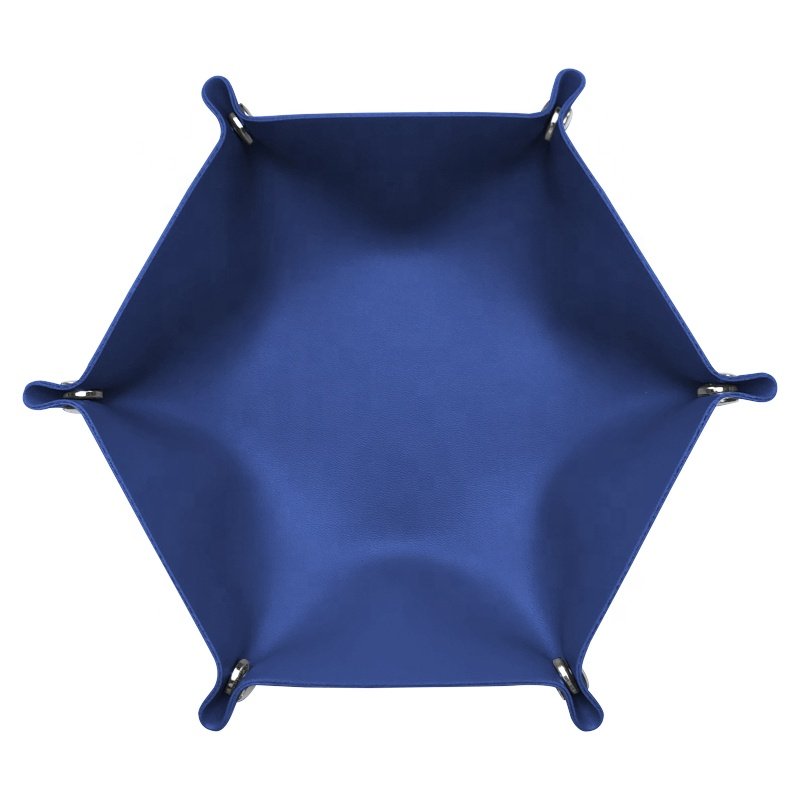 Hexagon Shape Leather Kids Play Tray Custom Dice Tray Terrazo Jewellery Tray