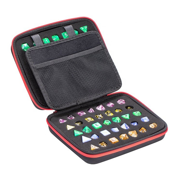 Portable EVA large Storage organizer Box DND Dice Set Bag with Mesh Pockets