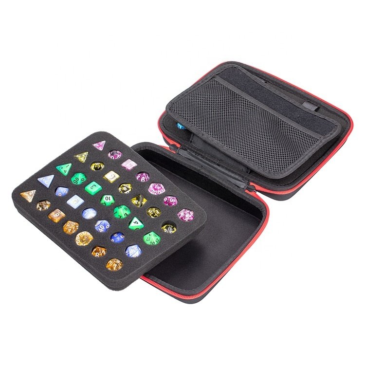 Portable EVA large Storage organizer Box DND Dice Set Bag with Mesh Pockets
