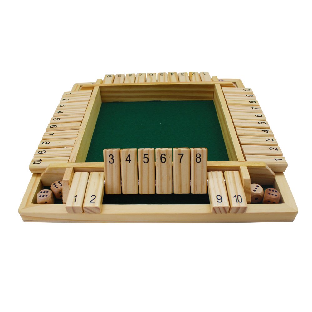 New Trend Wooden Shut the Box Old Fashioned Dice Board Games Fun Play for Adults Kids Family Wooden Chess Games