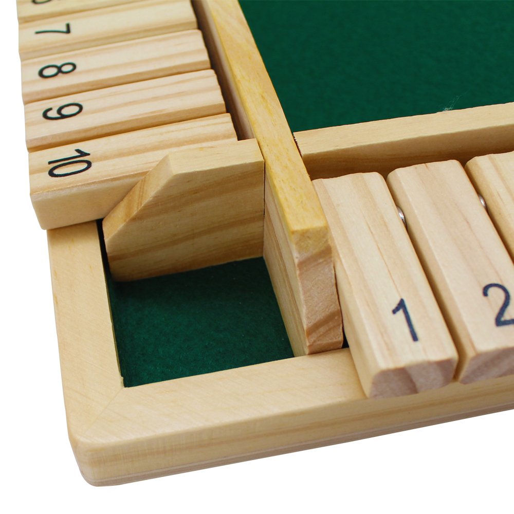 New Trend Wooden Shut the Box Old Fashioned Dice Board Games Fun Play for Adults Kids Family Wooden Chess Games