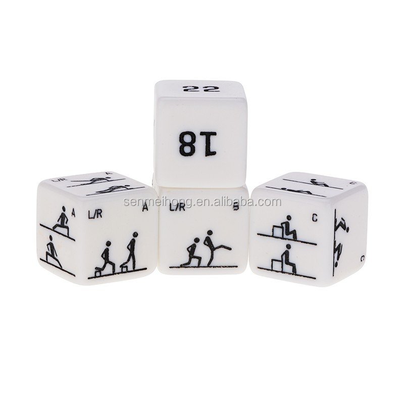 25MM Carved Fitness Dice with 4 dice in one set for Bodyweight Fitness