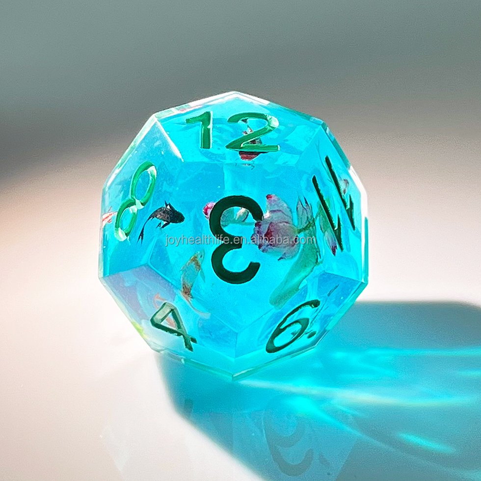 Factory Wholesale liquid core polyhedral Dice Sets For Rpg Table Games Resin dnd Solid Dice Handcrafted