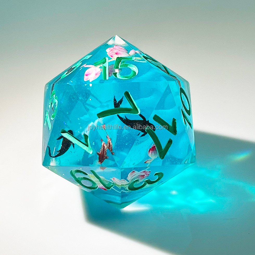 Factory Wholesale liquid core polyhedral Dice Sets For Rpg Table Games Resin dnd Solid Dice Handcrafted