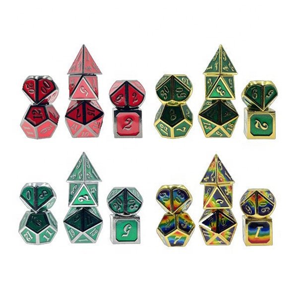 New hot selling RPG Polyhedral Metal dice custom DND metal dice entertainment game bulk dice