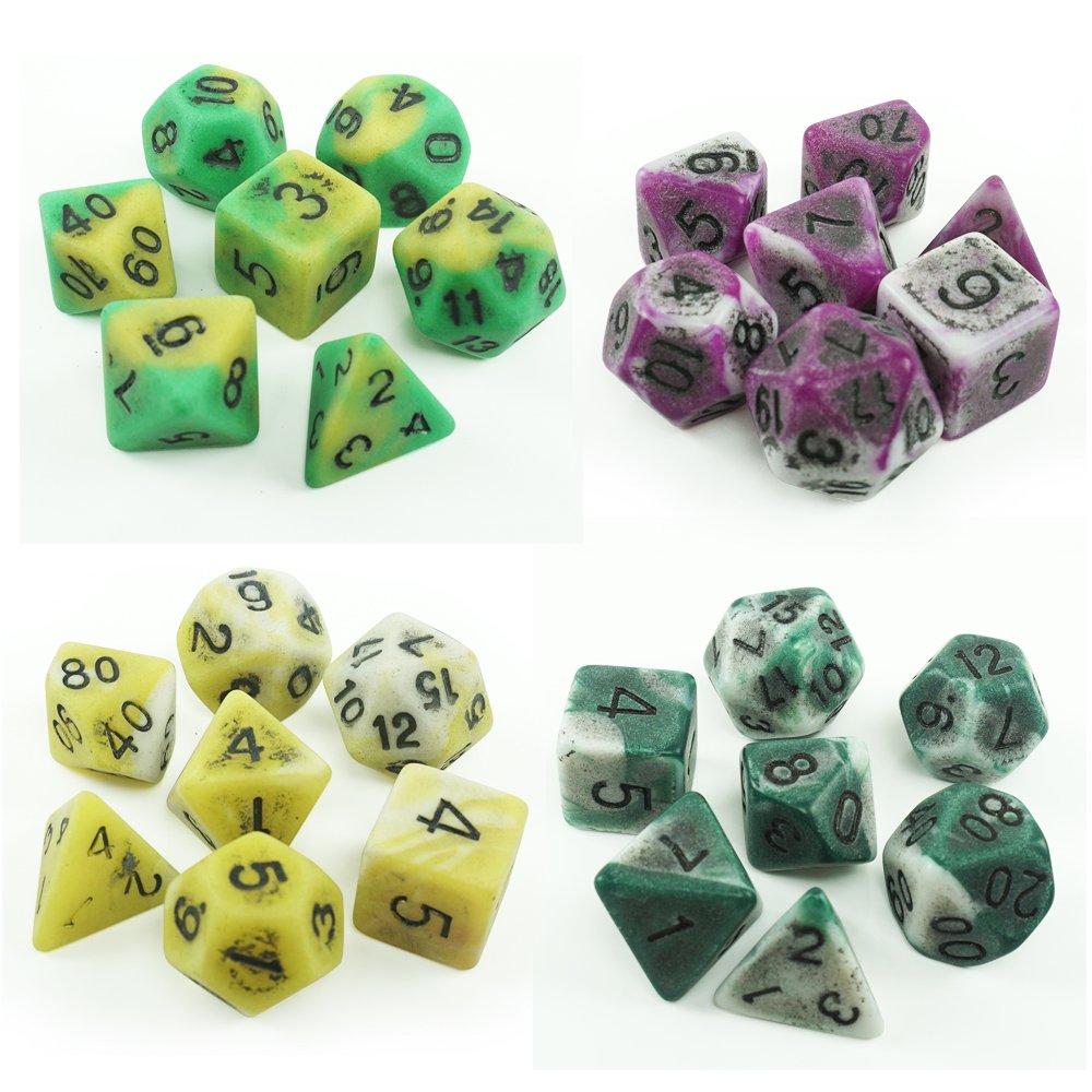 Factory wholesale acrylic irregular polyhedral dice set custom colour pattern bar club table game dice