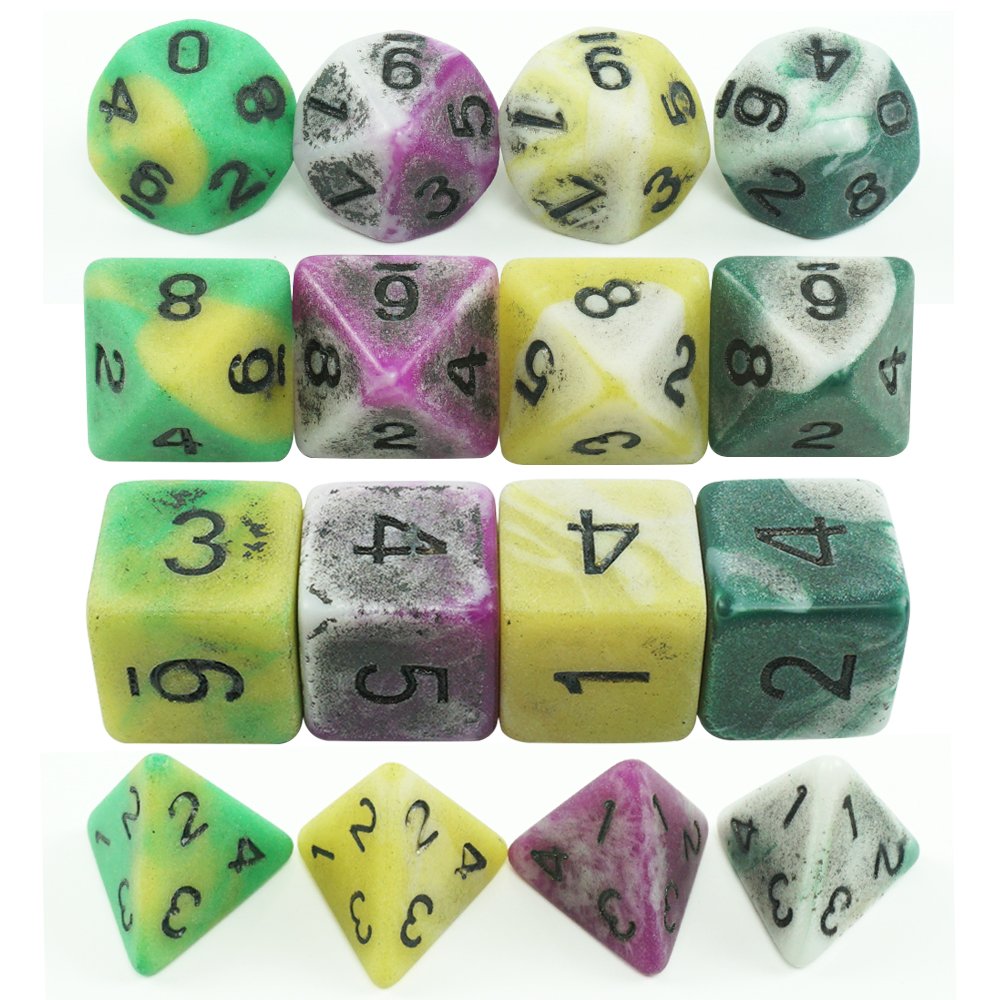 Factory wholesale acrylic irregular polyhedral dice set custom colour pattern bar club table game dice