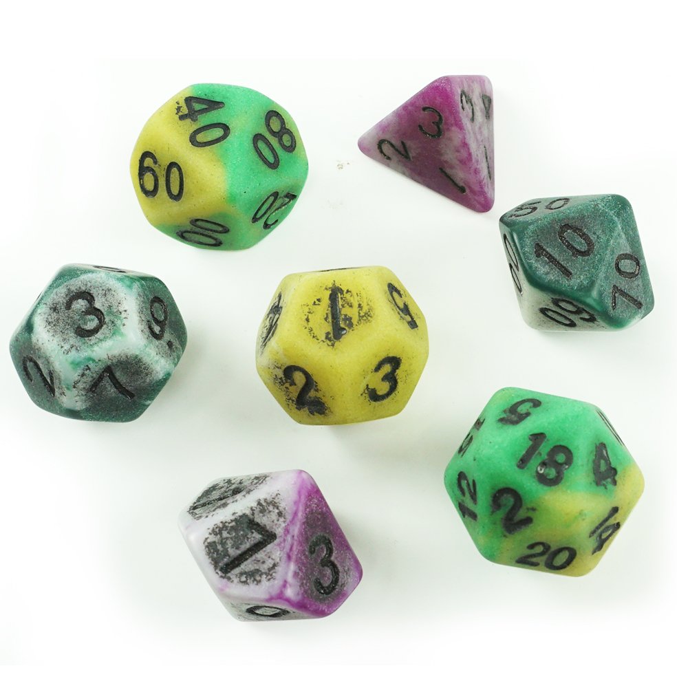 Factory wholesale acrylic irregular polyhedral dice set custom colour pattern bar club table game dice