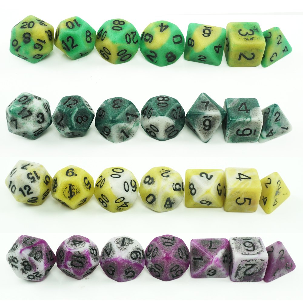 Factory wholesale acrylic irregular polyhedral dice set custom colour pattern bar club table game dice