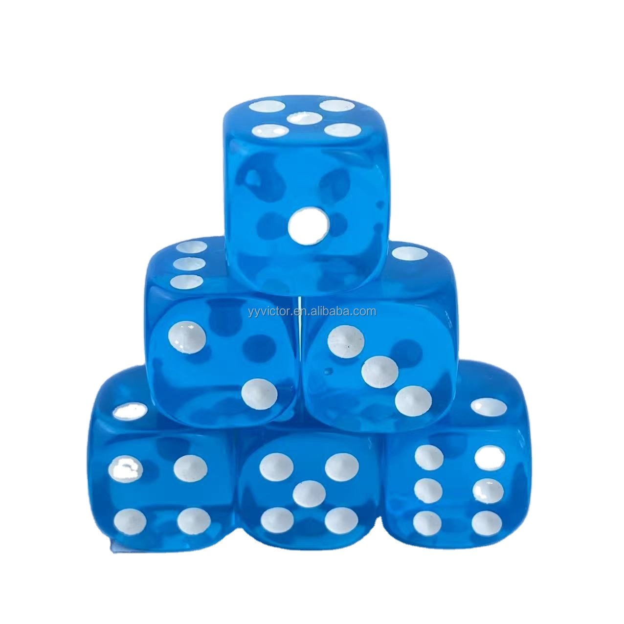 semi 16mm clear transparent round corner crystal Regular pixel points plastic dice plastic cube